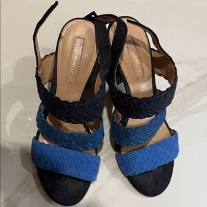 ANTONIO MELANI Black and Blue Braided Sandals
